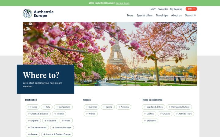 Skjermbilde av authentic-europe.com