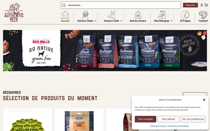 Screenshot of authentic-pets.fr