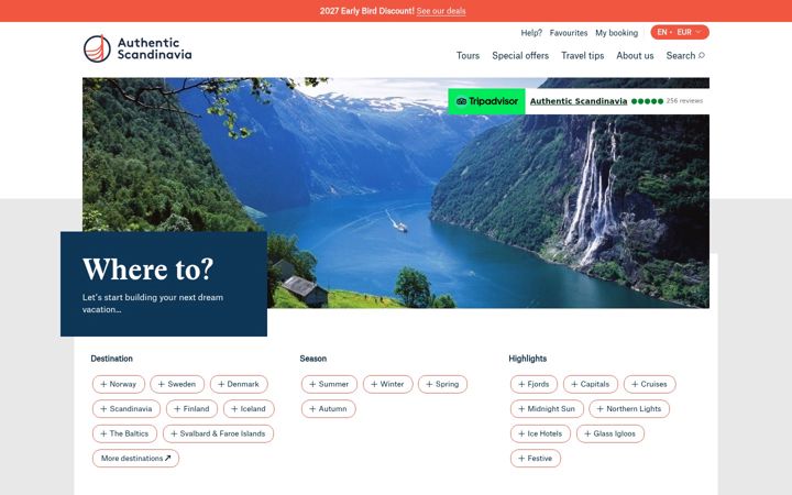 Screenshot of authentic-scandinavia.com
