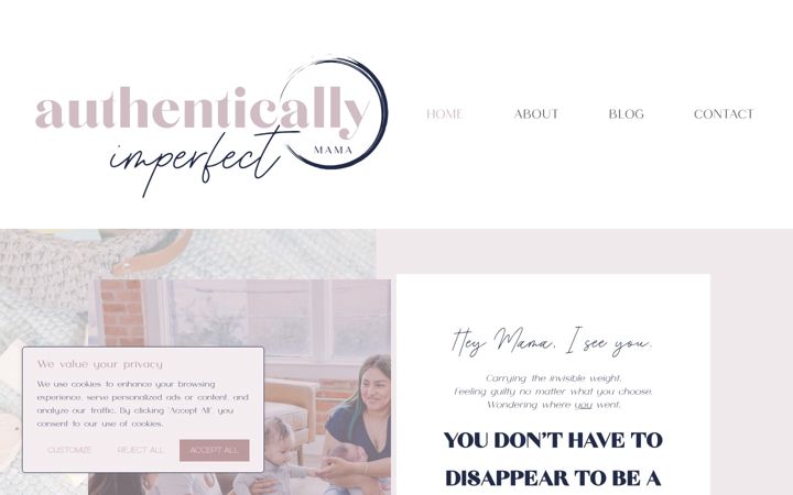Screenshot of authenticallyimperfectmama.com