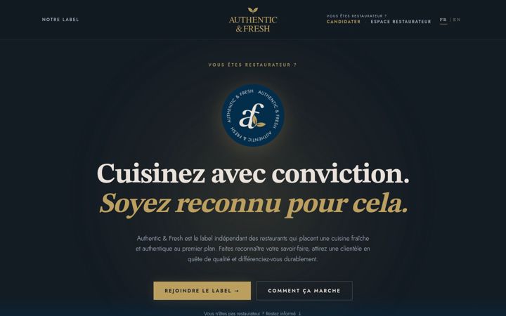 Screenshot of authenticandfresh.com