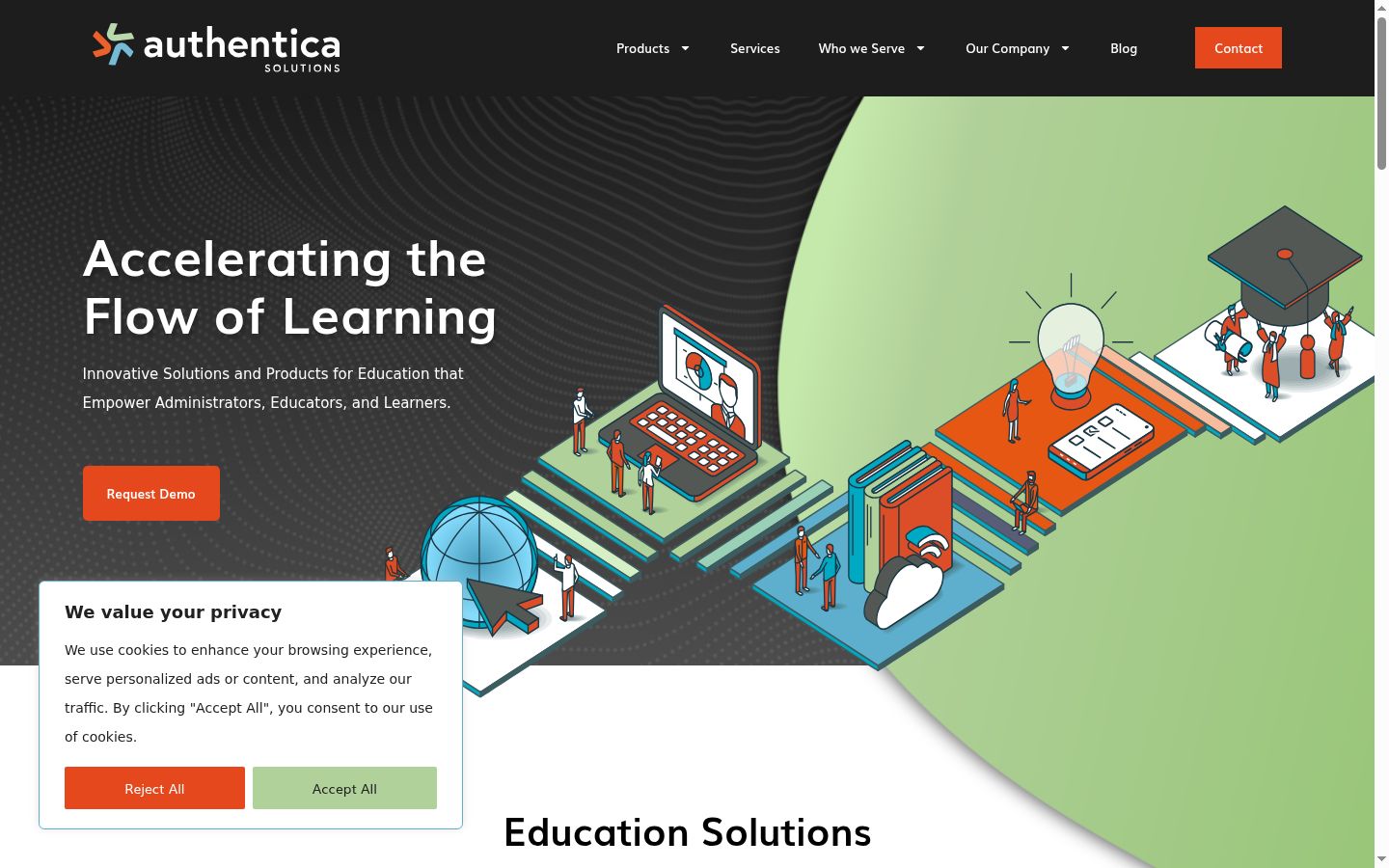 Screenshot of the consent banner shown before any interaction