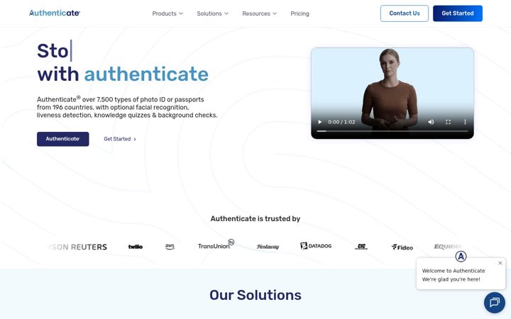 Screenshot of authenticate.com