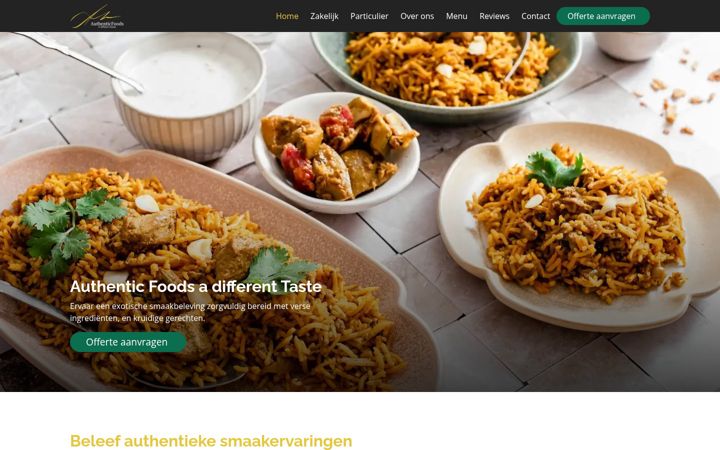 Screenshot of authenticfoods.nl