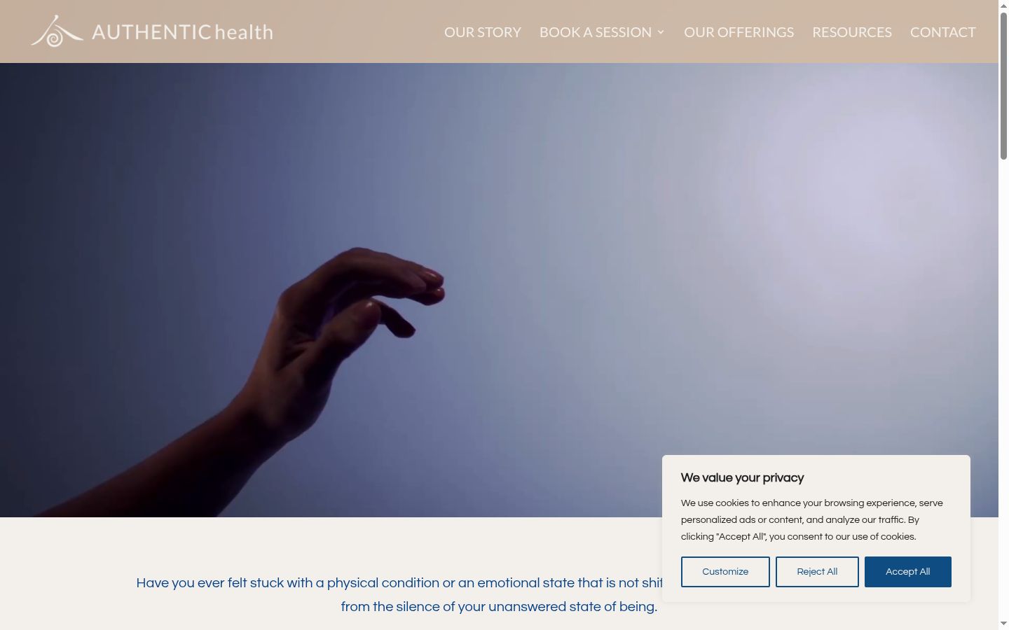 Screenshot of the consent banner shown before any interaction