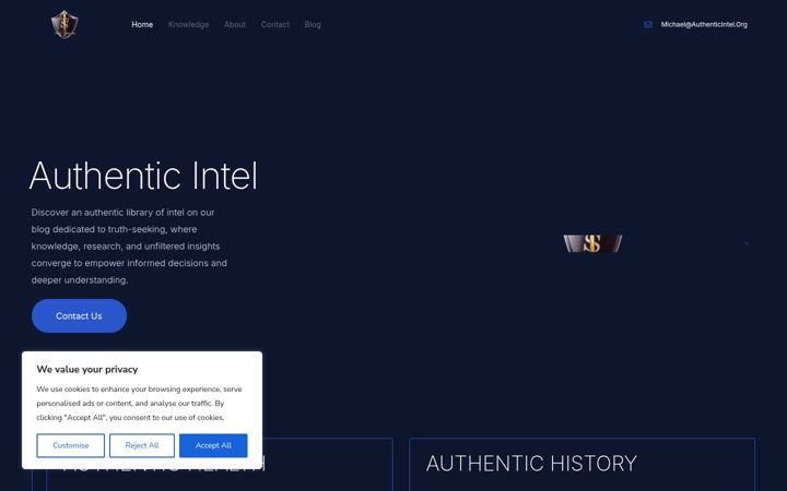 Screenshot of authenticintel.org