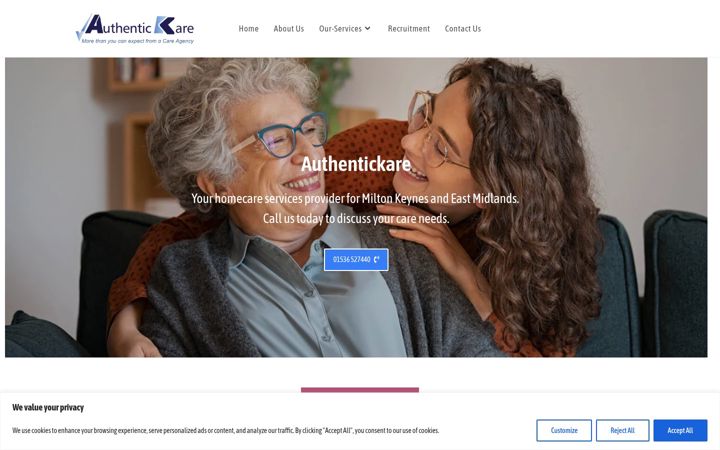 Screenshot of authentickare.co.uk