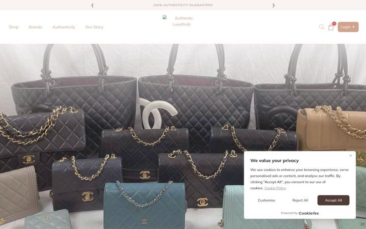 Screenshot von authenticluxefinds.com
