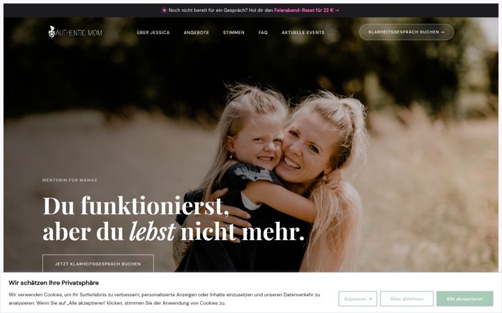 Screenshot von authenticmom.de