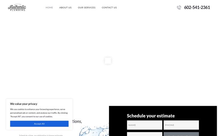Screenshot of authenticplumbingaz.com