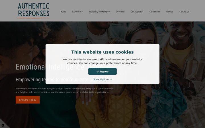 Screenshot of authenticresponses.co.uk