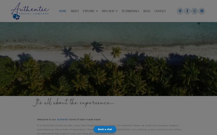 Screenshot of authentictravelcompany.com