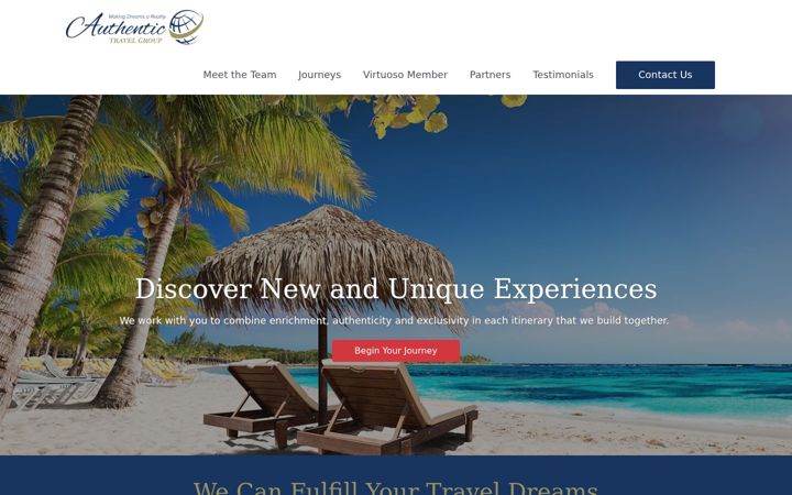 Zrzut ekranu authentictravelgroup.com