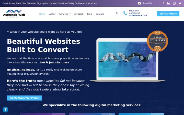 Képernyőkép: authenticwebsolutions.com