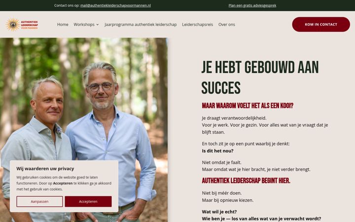 Screenshot of authentiekleiderschapvoormannen.nl