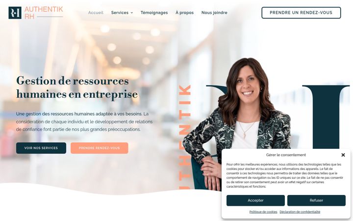 Screenshot of authentikrh.ca