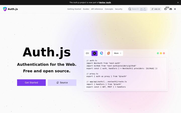 Screenshot of authjs.dev