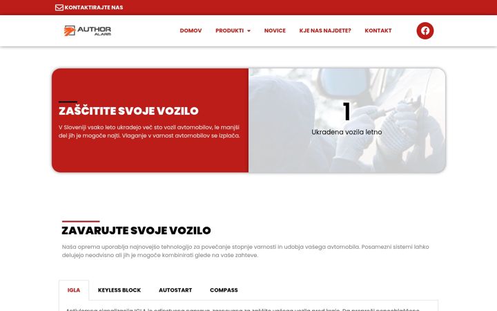 Screenshot ta' author-alarm.si