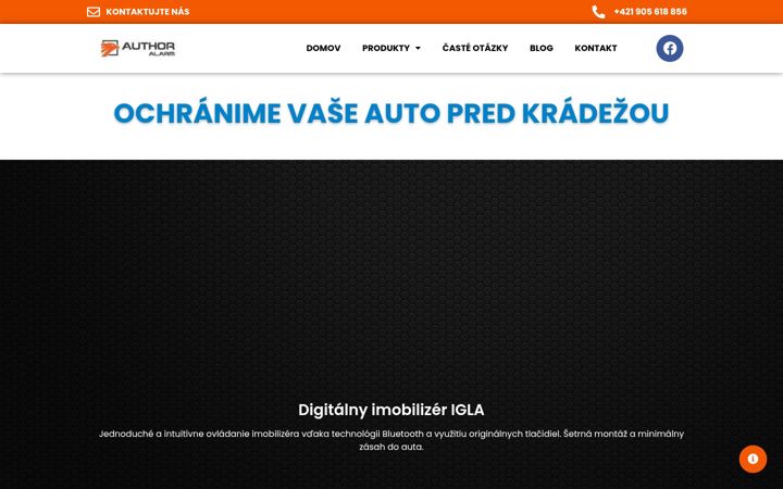 Snímek obrazovky author-alarm.sk