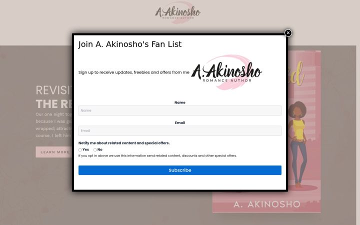 Screenshot ta' authoraakinosho.com