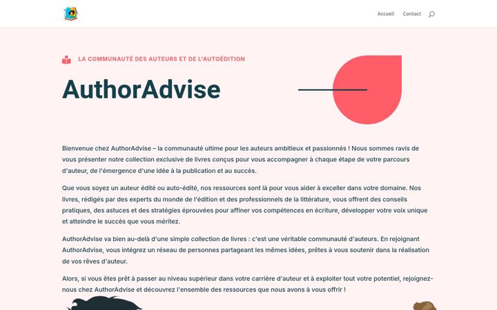 Screenshot of authoradvise.com