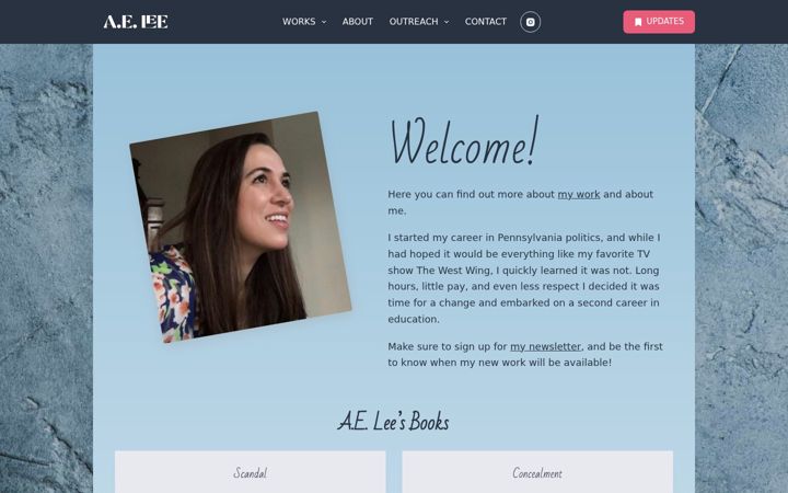 Screenshot of authoraelee.com