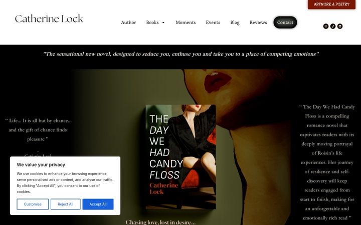 Screenshot ta' authorcatherinelock.com