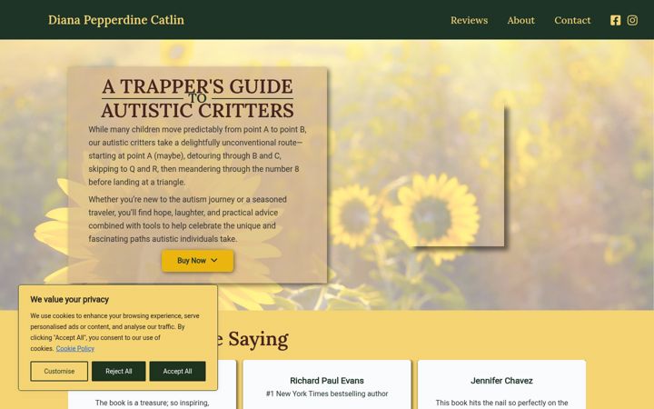 Screenshot of authordianapepperdinecatlin.com