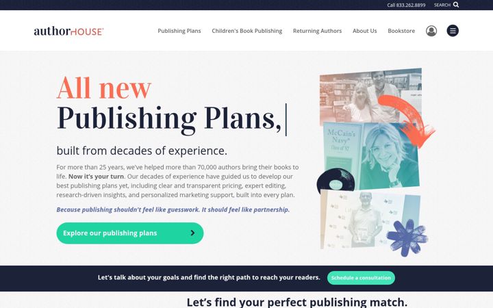 Screenshot of authorhouse.com