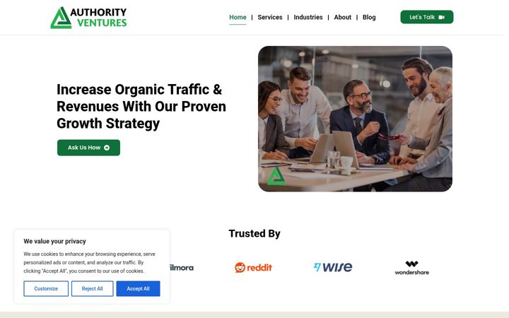 Screenshot of authorityventures.com