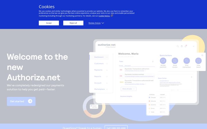 Screenshot του authorize.net