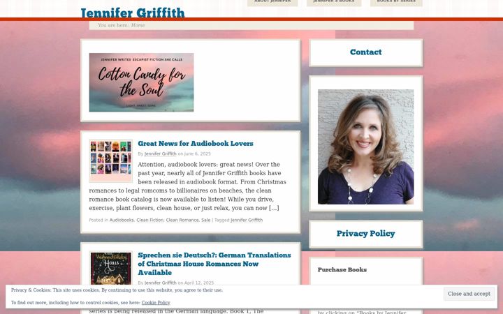 Screenshot ta' authorjennifergriffith.com