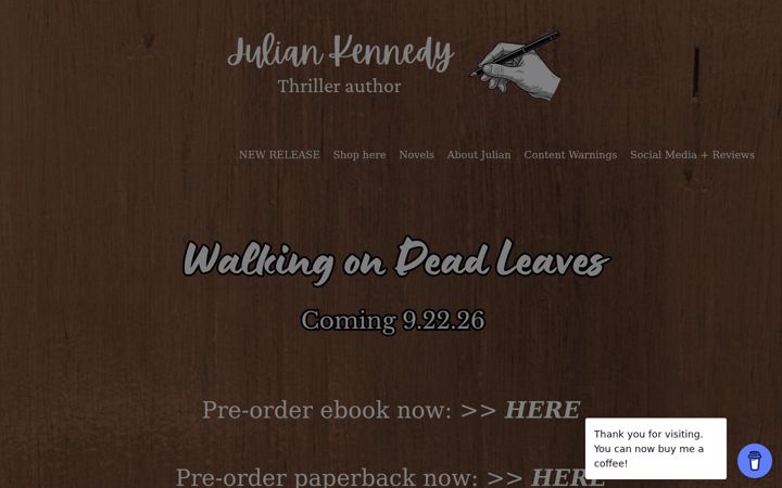 Screenshot of authorjuliankennedy.com