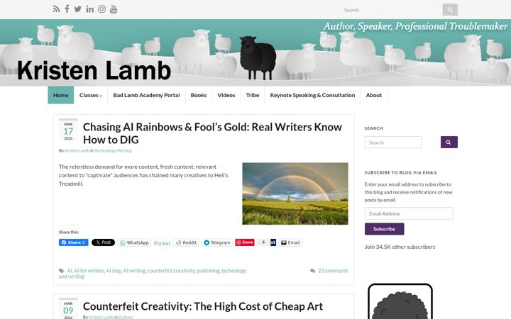 Screenshot of authorkristenlamb.com