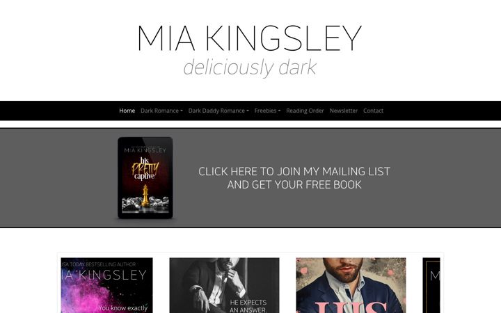 Screenshot of authormiakingsley.com