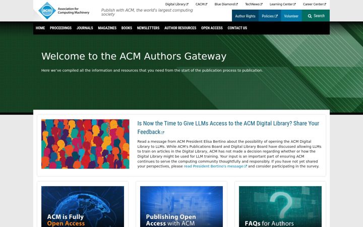 Screenshot stránky authors.acm.org