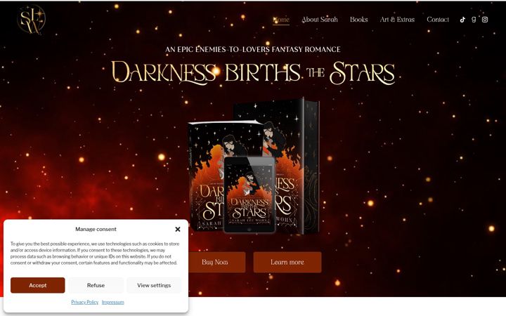 Screenshot of authorsarahleewohn.com