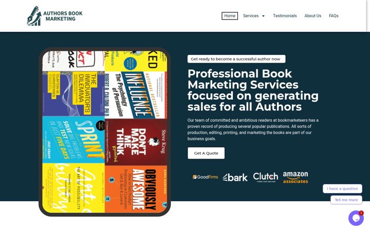 Screenshot of authorsbookmarketing.com