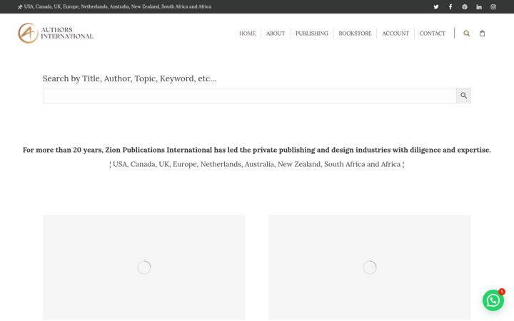 Screenshot of authorsintl.com