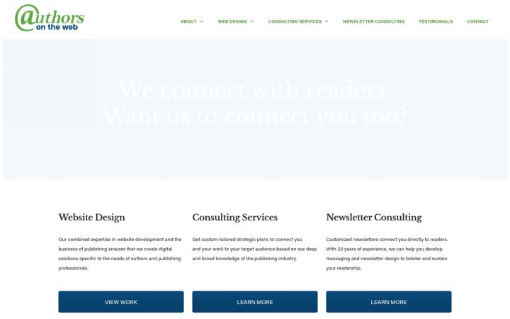 Screenshot di authorsontheweb.com