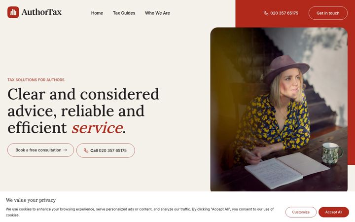 Screenshot di authortax.co.uk