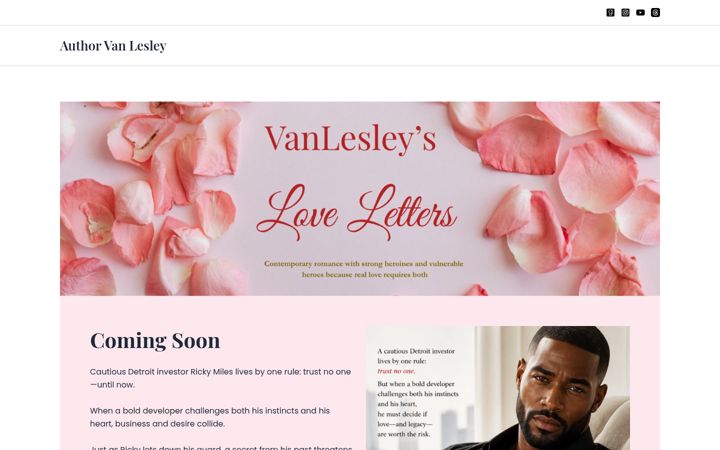 Screenshot of authorvanlesley.com