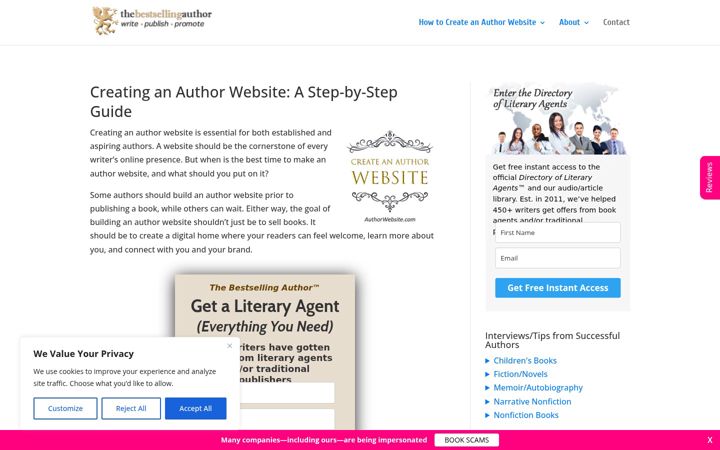 Screenshot of authorwebsite.com