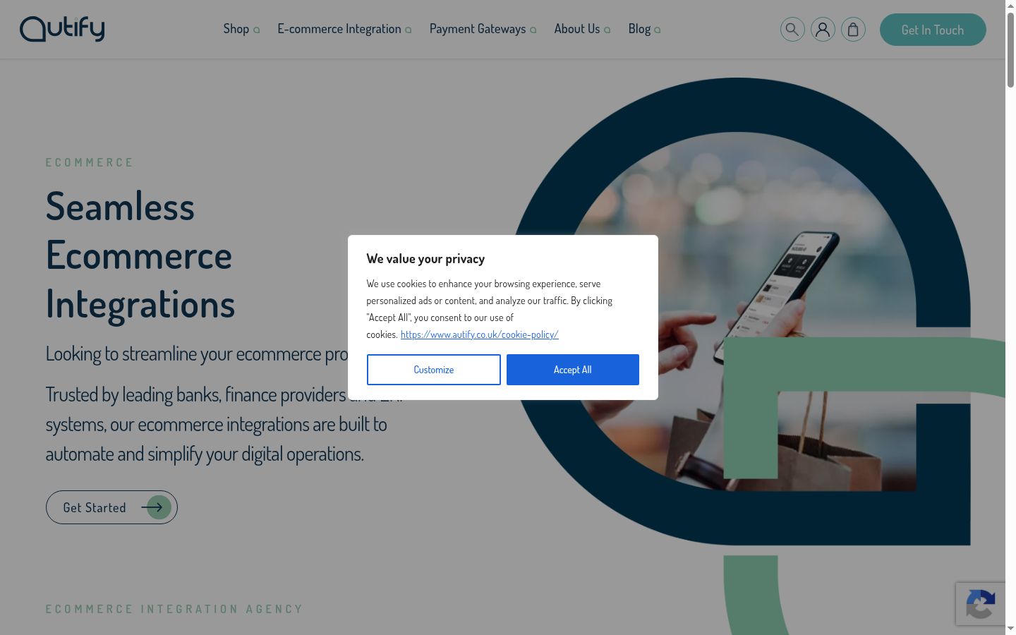 Screenshot of the consent banner shown before any interaction