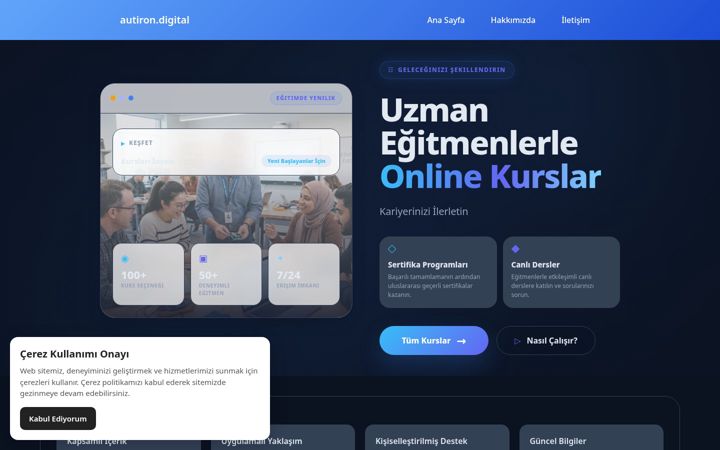 Screenshot of autiron.digital