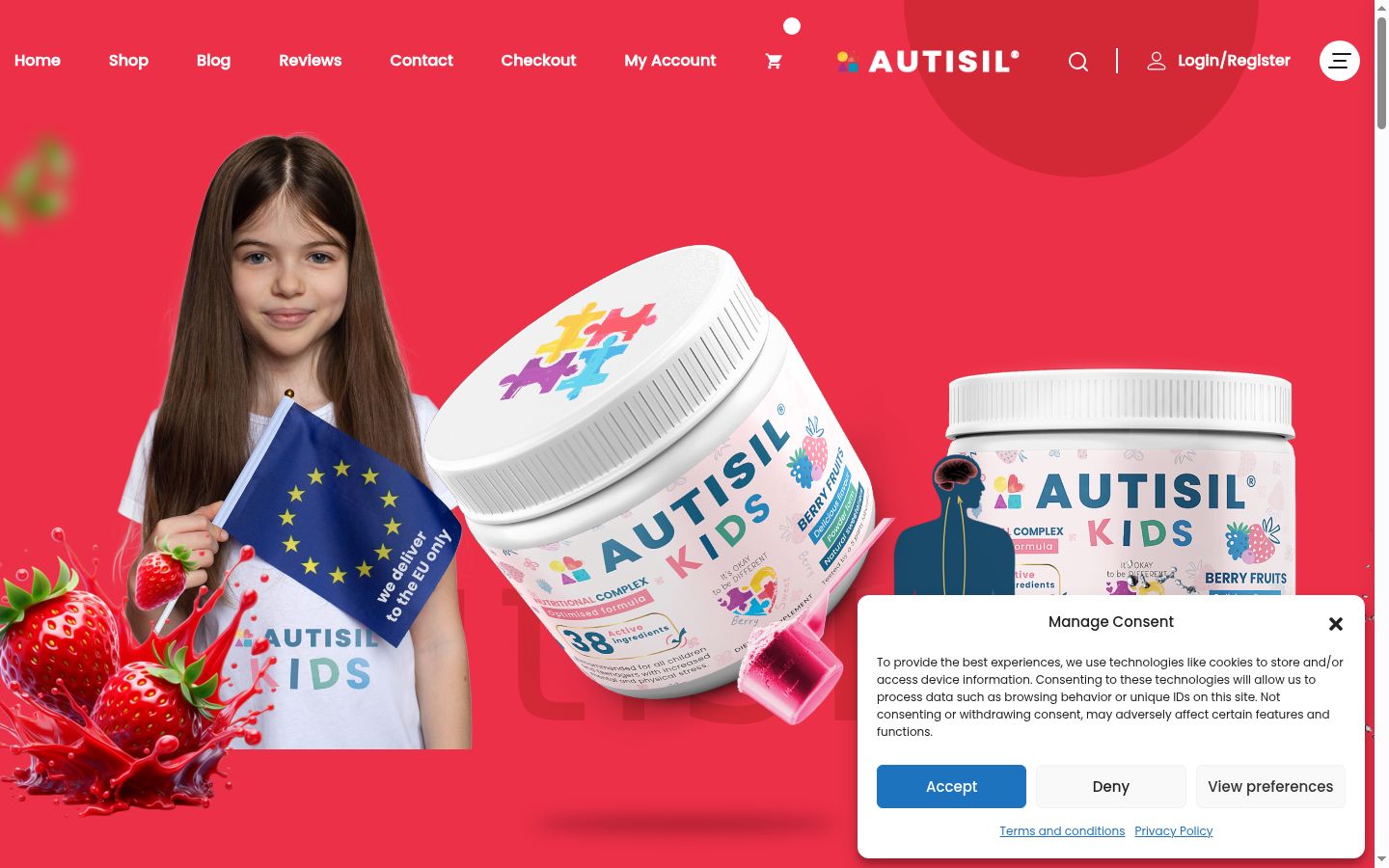 Screenshot del banner di consenso mostrato prima di qualsiasi interazione