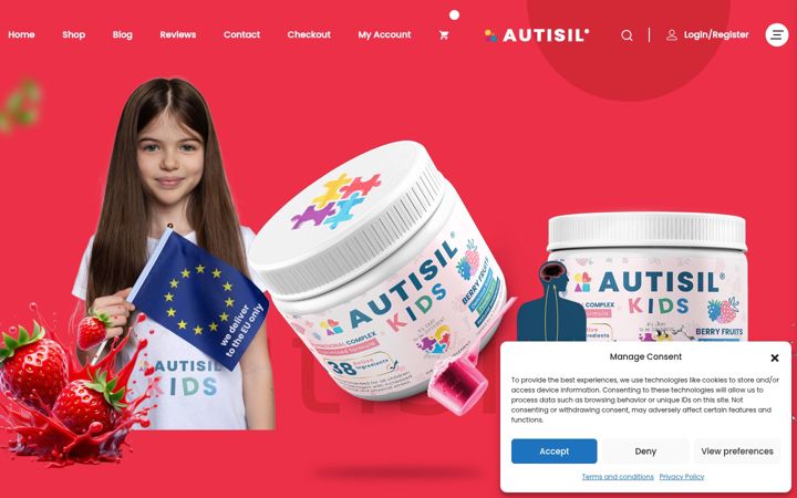 Snímek obrazovky autisil.com