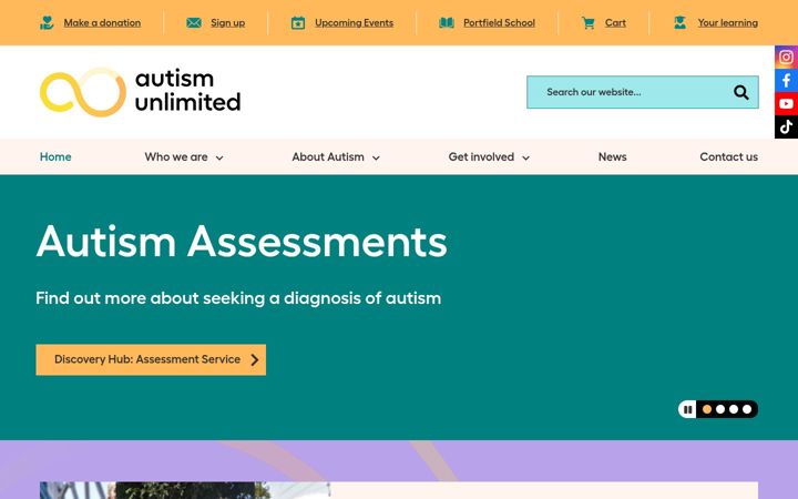 Ekraanipilt saidist autism-unlimited.org