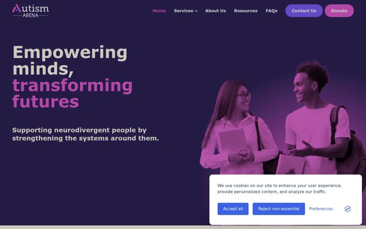 Screenshot of autismarena.org.uk