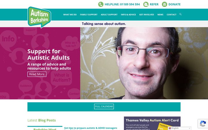 Screenshot of autismberkshire.org.uk